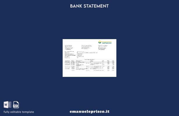 stile verificato Kirghizistan Kirgizbank modello word di prova dell'estratto con